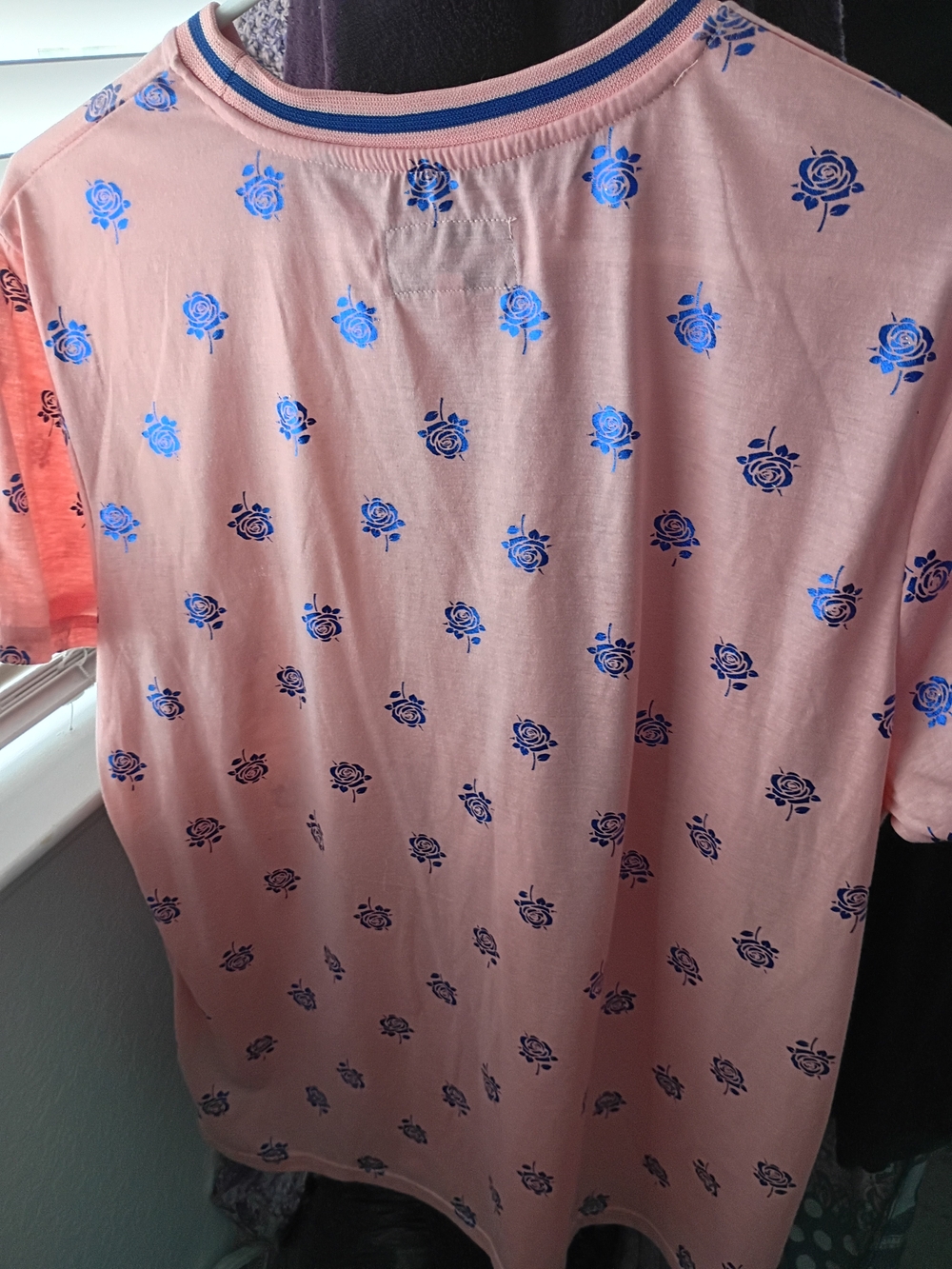 Drill Clothing Company Floral Short Sleeve Tee Pink & Blue Large